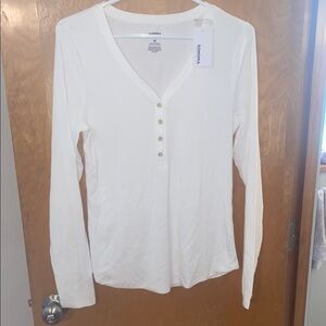 Sonoma White Long Sleeve Buttoned Blouse